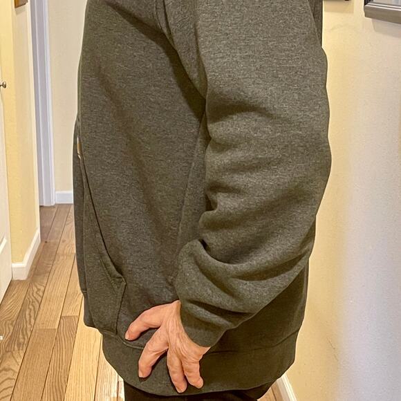 Carhartt Pullover Sweatshirt Mock Neck Quarter Zip Mens XL Gray 106#8=R13 - Picture 9 of 15